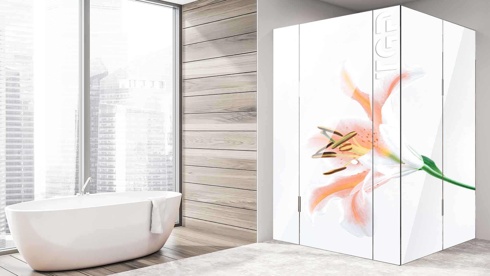 FLW024 cabina dus sticlă printată