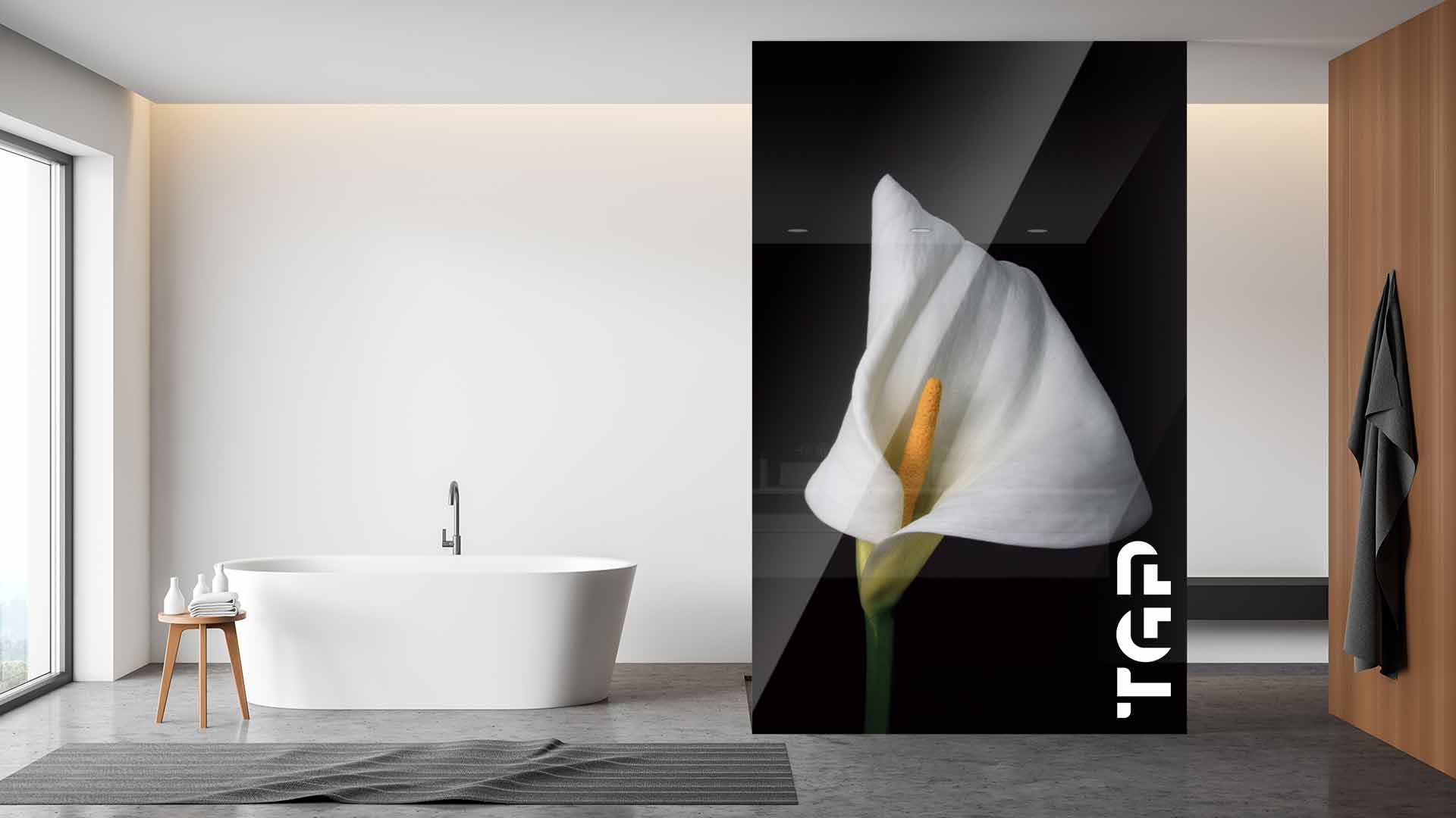 FLW025 Paravan dus din sticlă printată