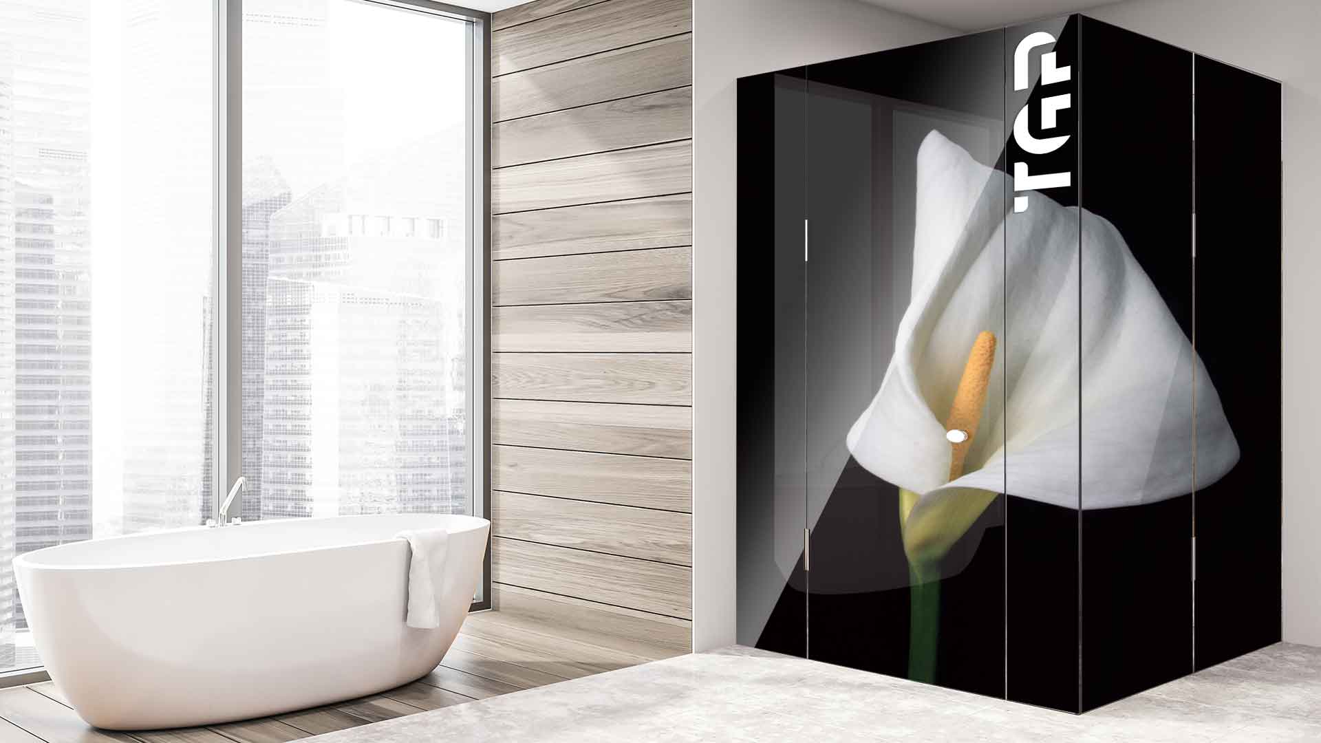 FLW025 cabina dus sticlă printată