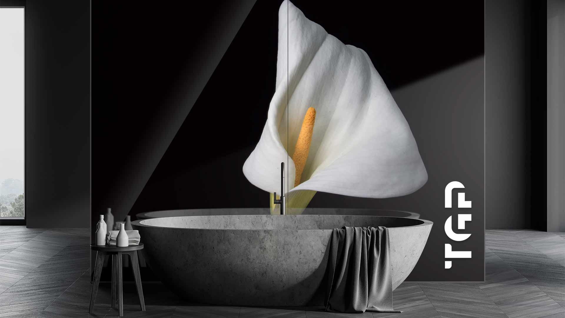 FLR025 sticlă printată baie placare perete