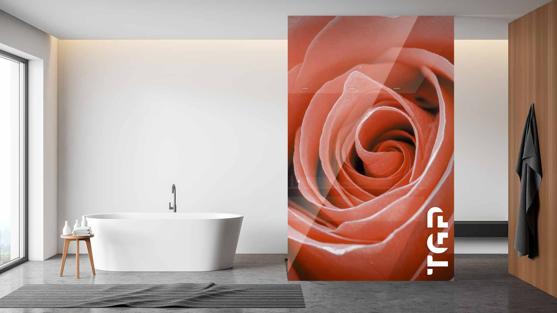 FLW026 Paravan dus din sticlă printată