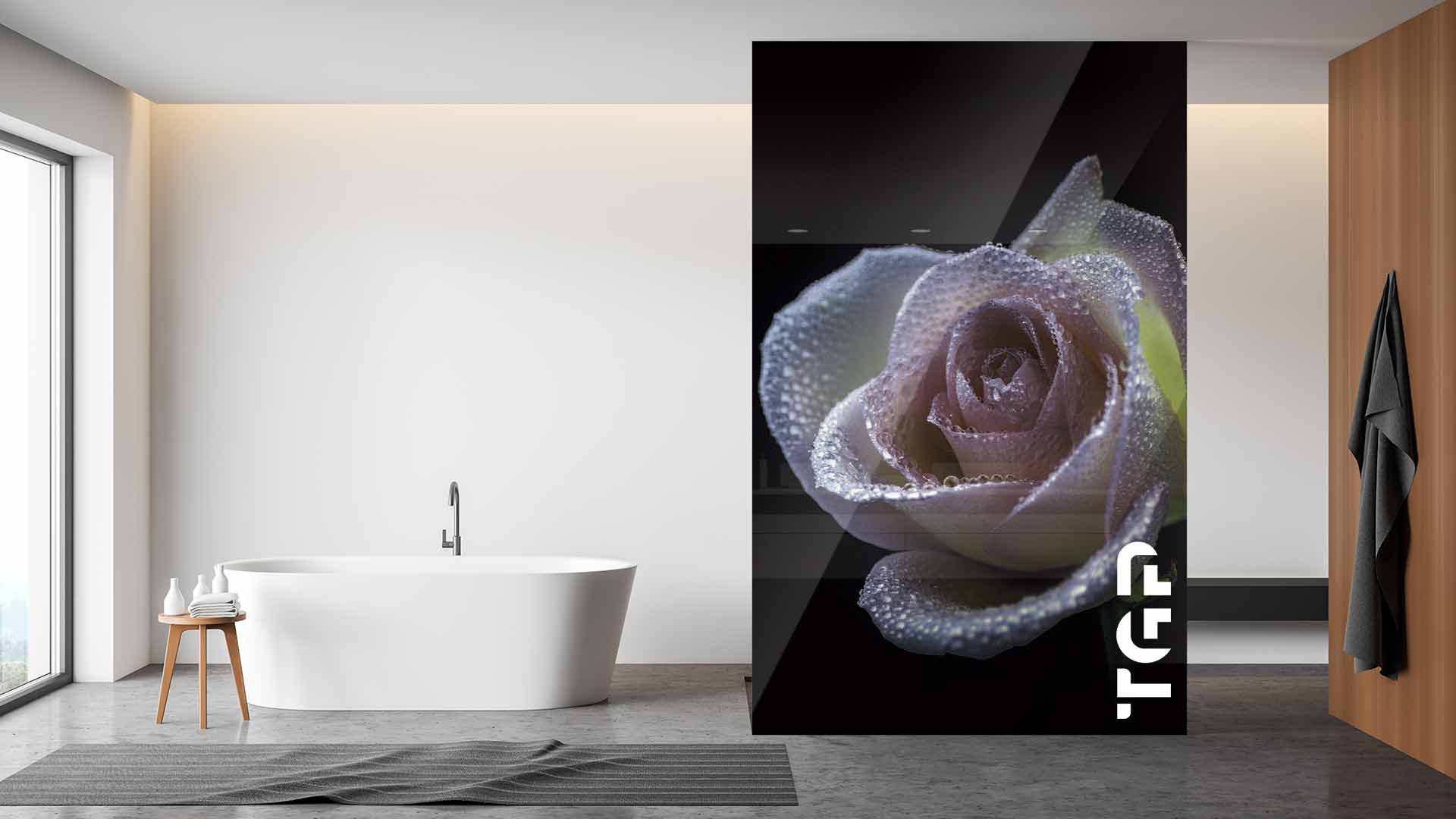 FLW027 Paravan dus din sticlă printată