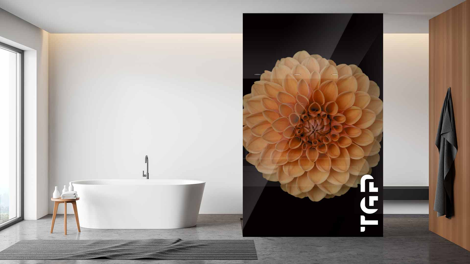 FLW028 Paravan dus din sticlă printată