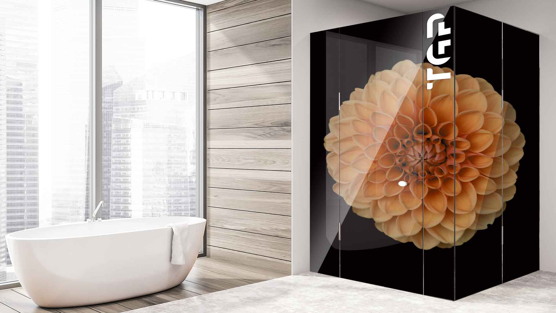 FLW028 cabina dus sticlă printată