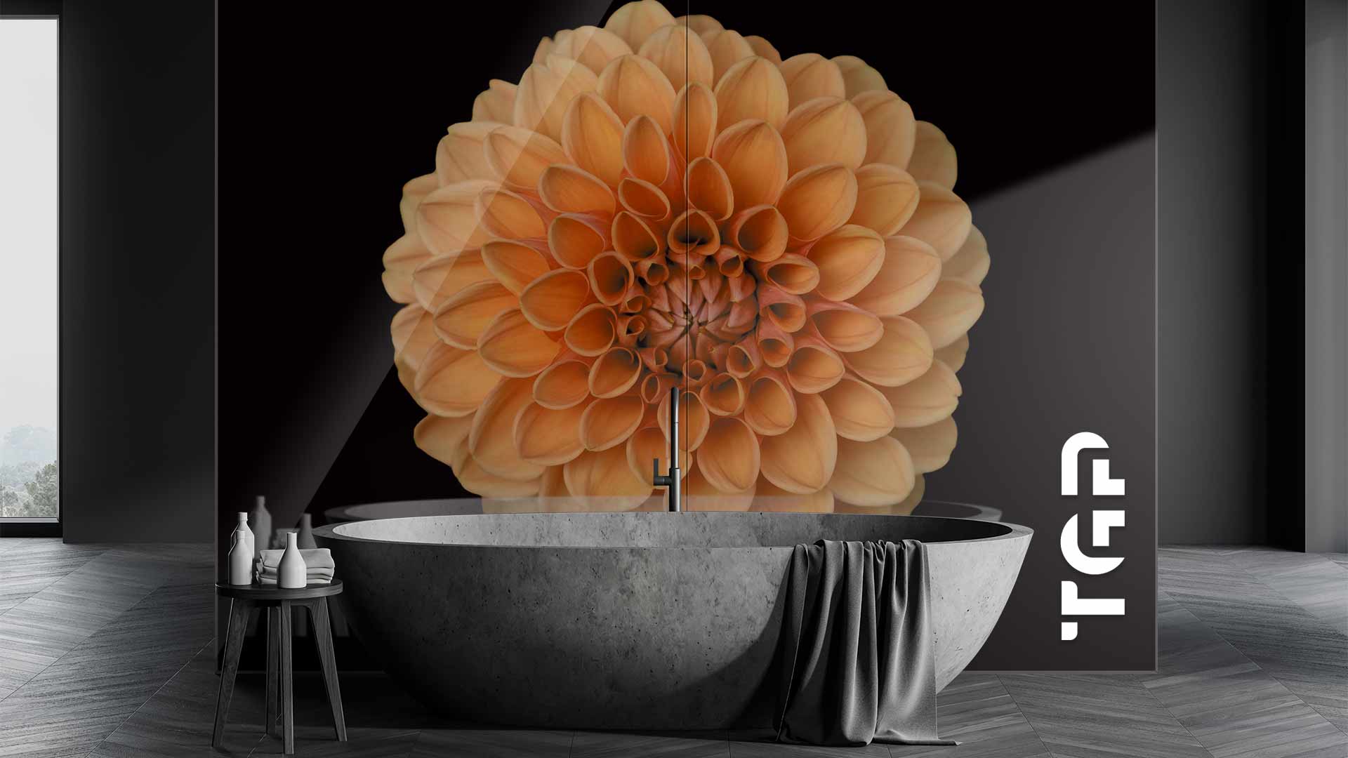 FLR028 sticlă printată baie placare perete