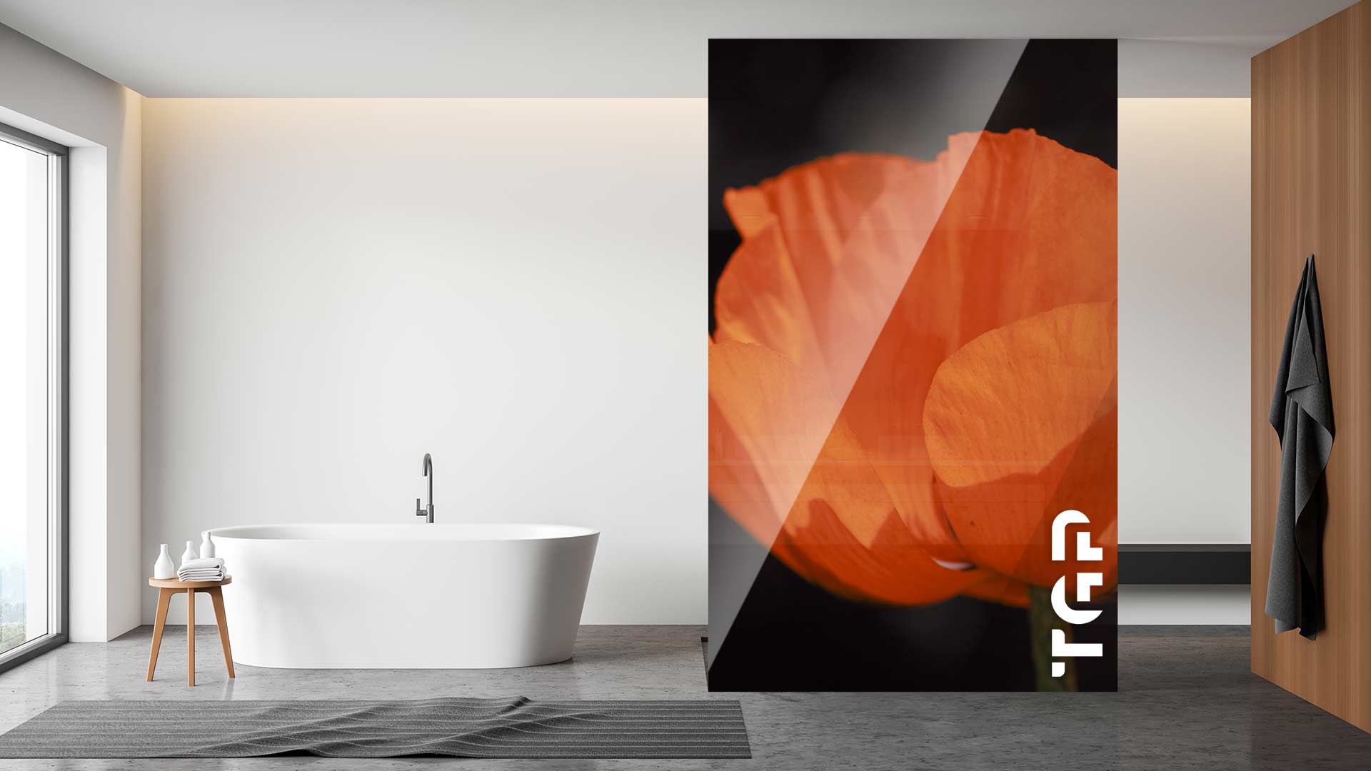 FLW029 Paravan dus din sticlă printată