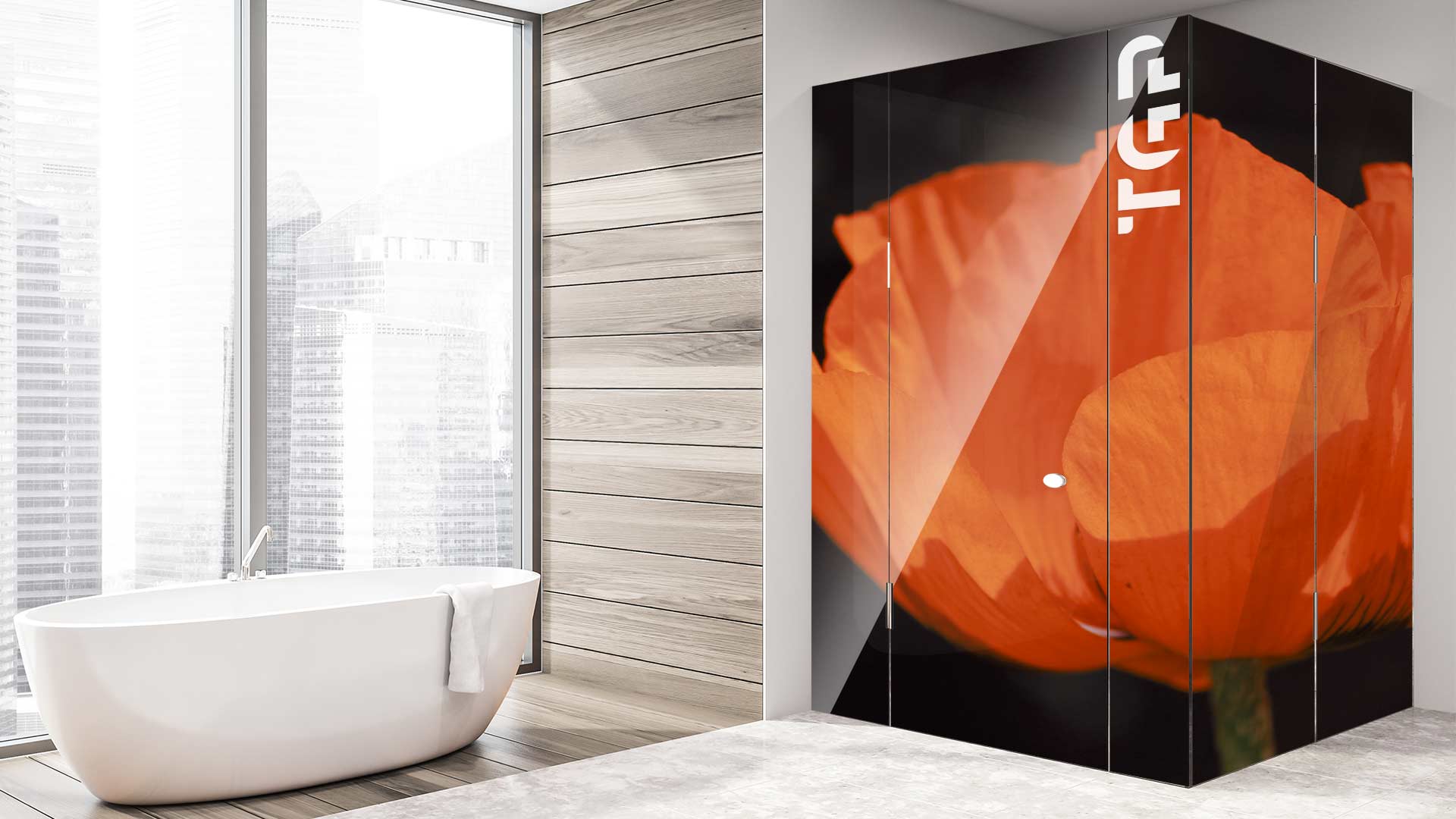 FLW029 cabina dus sticlă printată