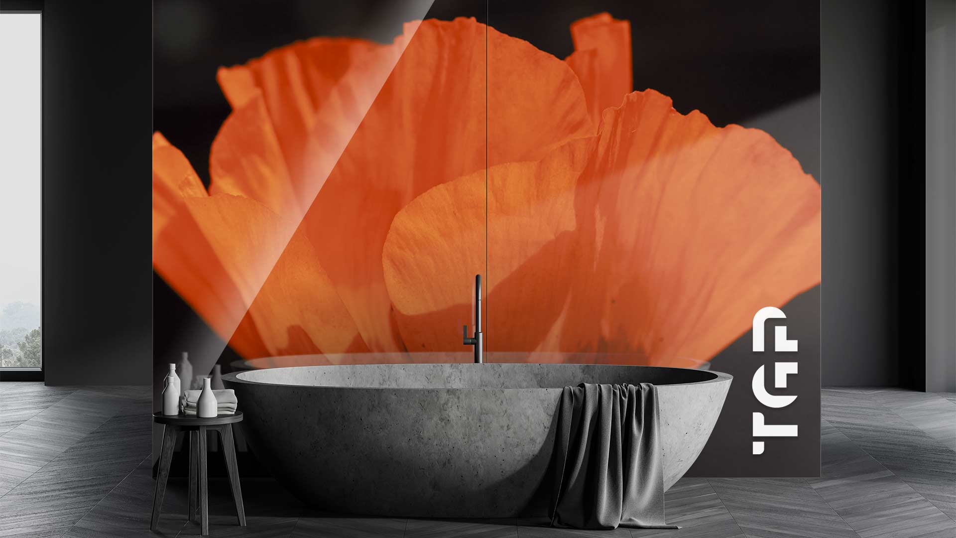 FLR029 sticlă printată baie placare perete