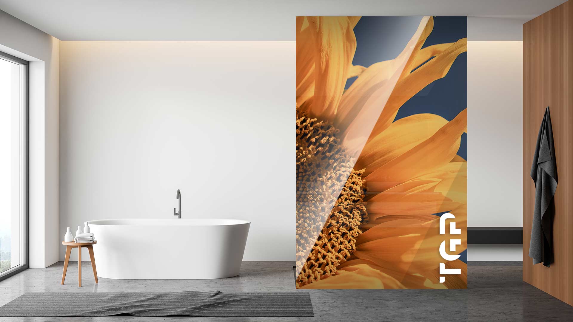 FLW030 Paravan dus din sticlă printată