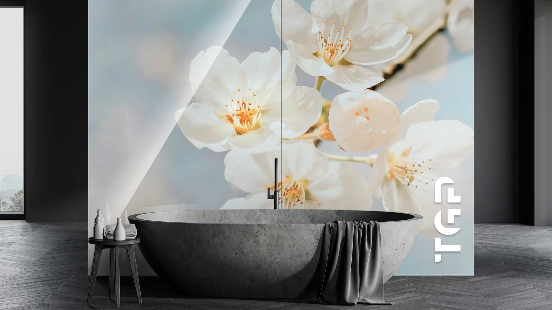 FLR031 sticlă printată baie placare perete FLR031 sticlă printată baie placare perete