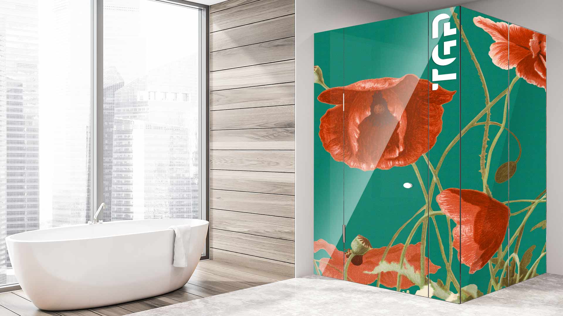 FLW033 model sticlă printată baie cabina dus