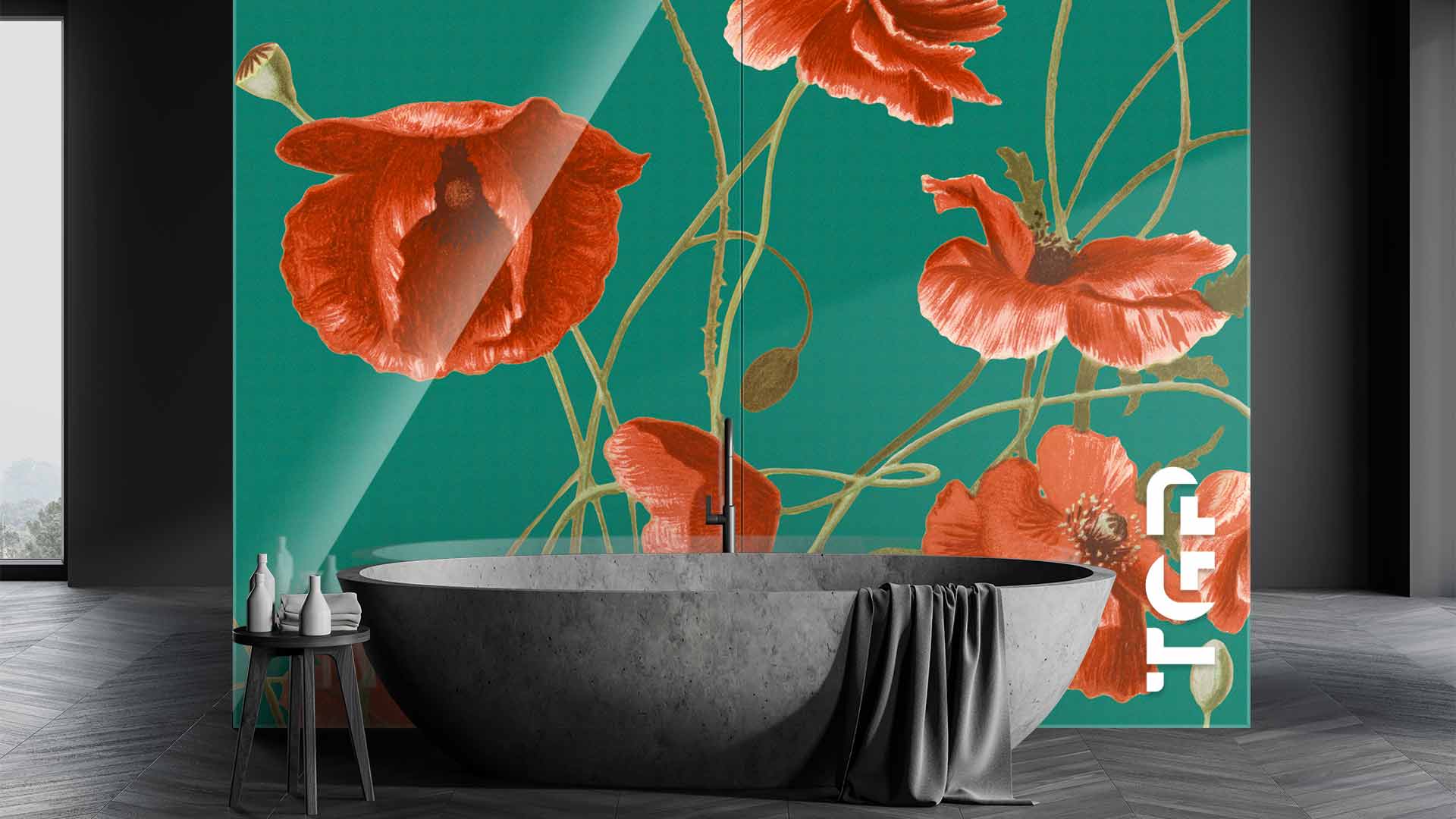 FLW033 sticlă printată baie placare perete FLW033 sticlă printată baie placare perete