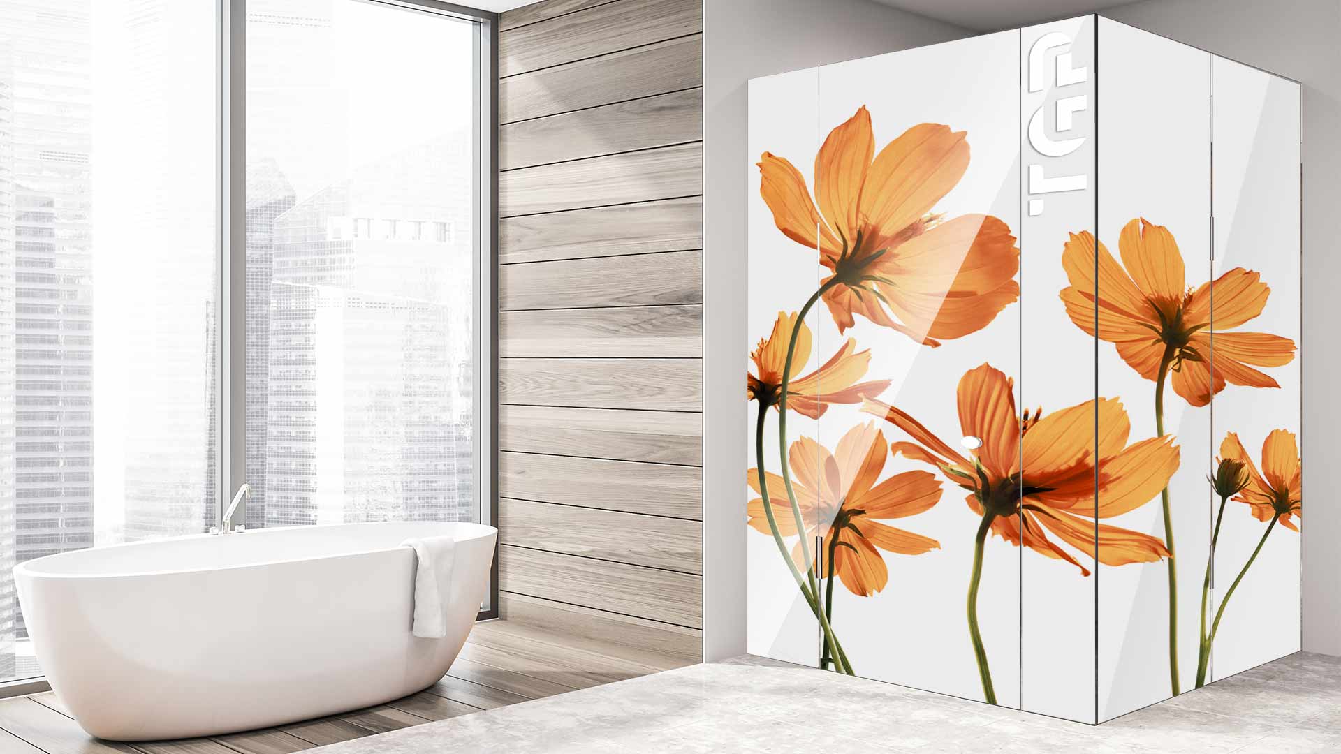 FLW034 model sticlă printată baie cabina dus