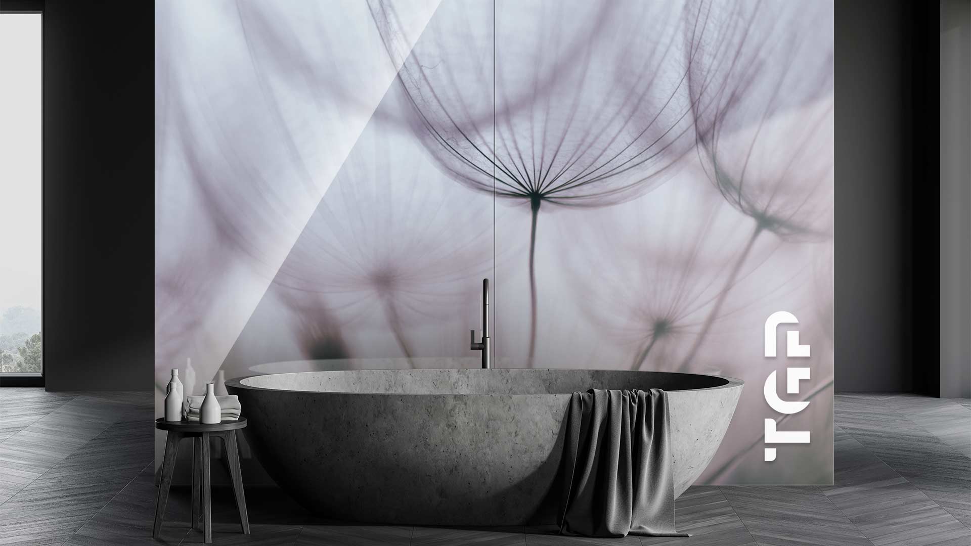 FLW035 sticlă printată baie placare perete FLW035 sticlă printată baie placare perete