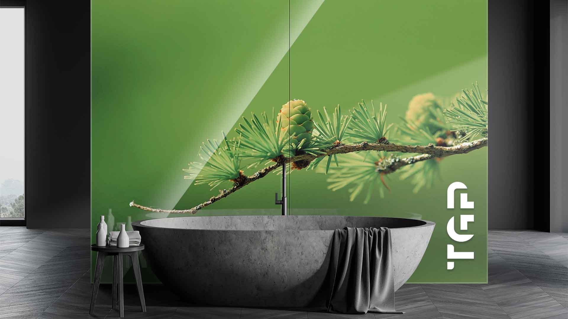 FRT019 placare perete sticla printata baie