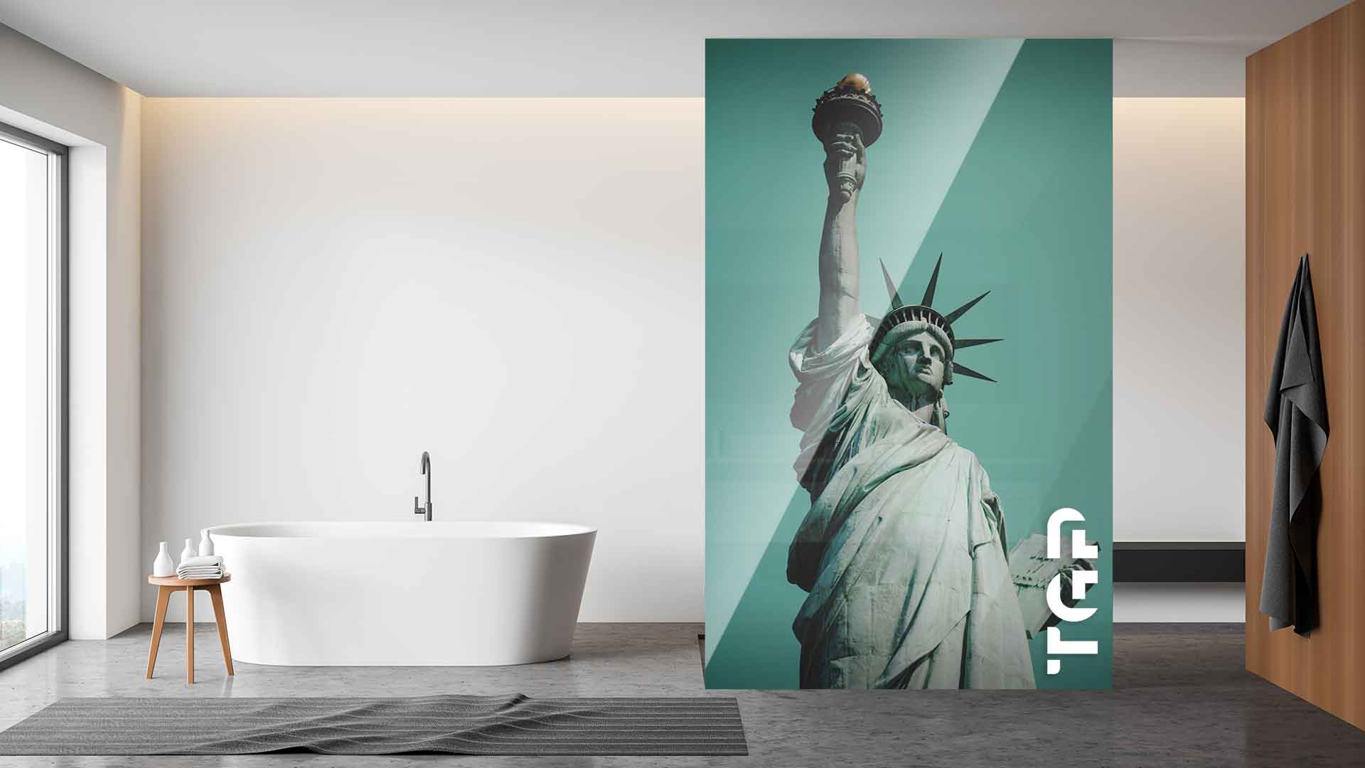 LDM001 Paravan dus sticla printata