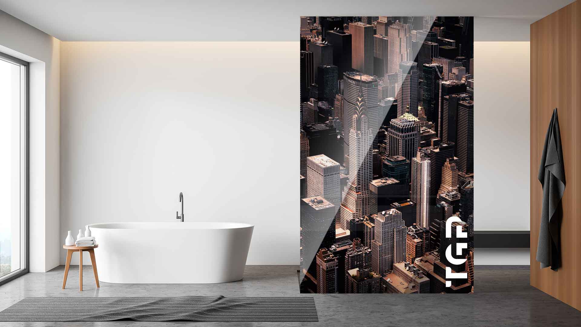 LDM006 Paravan dus sticla printata