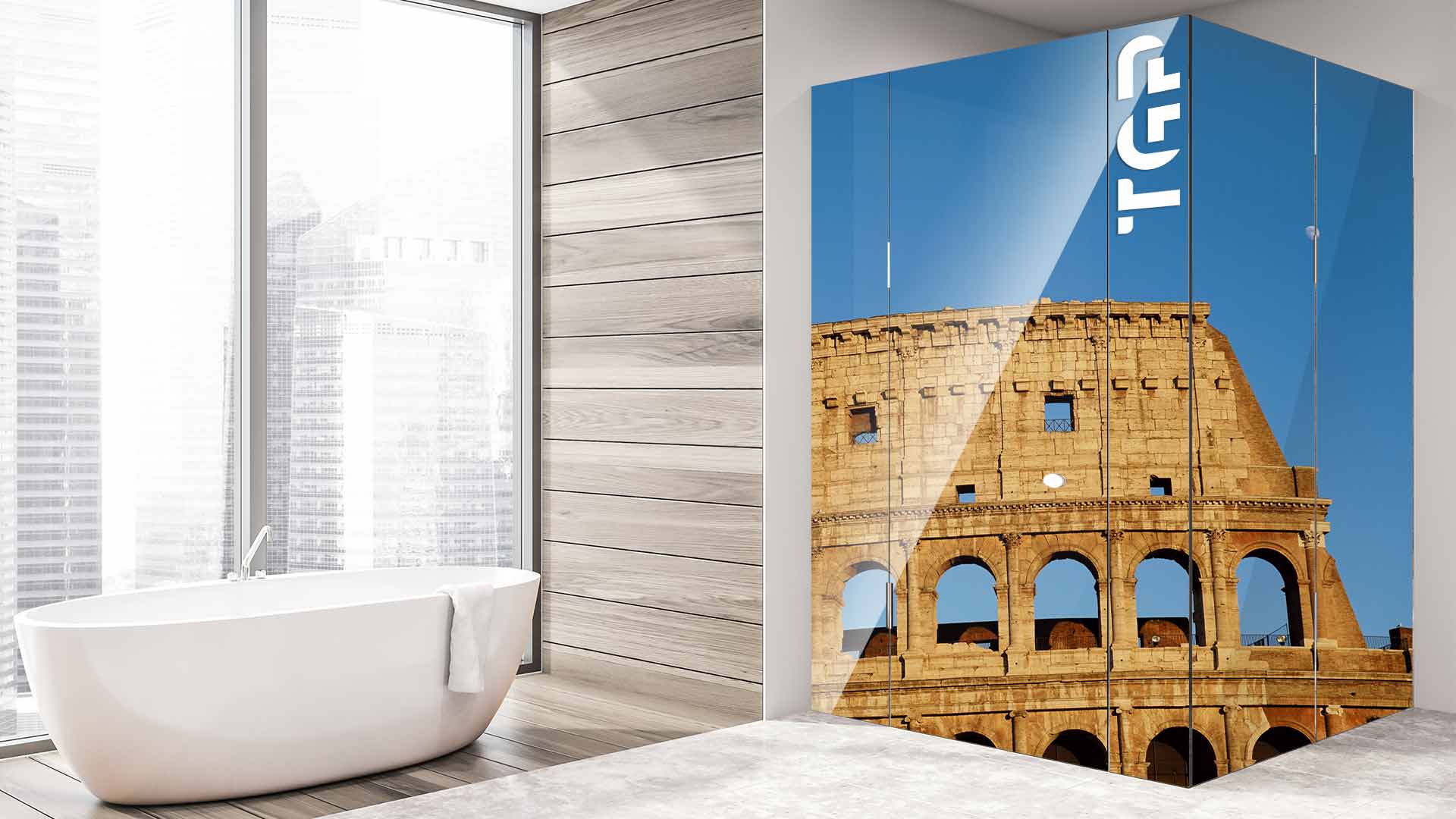 LDM008 cabina dus sticla printata