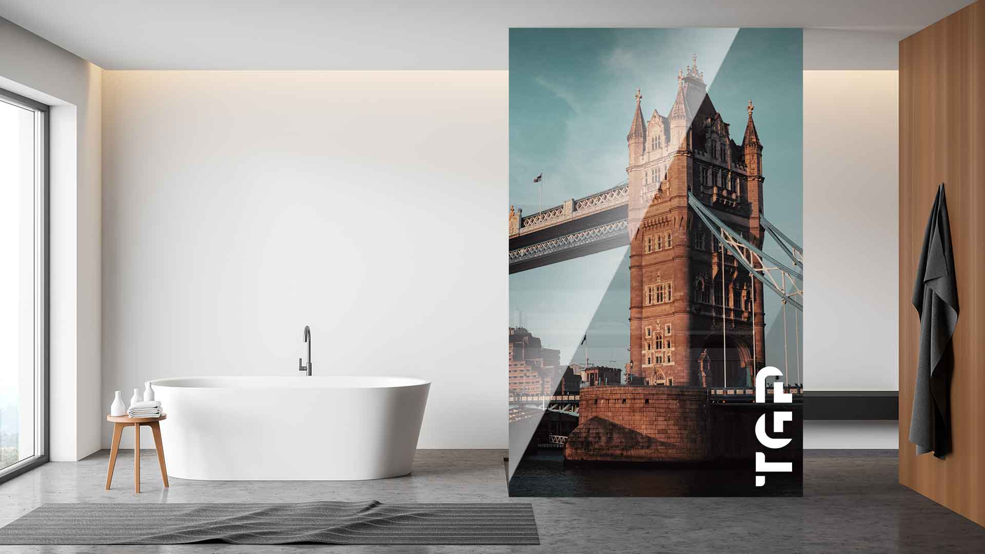 LDM009 Paravan dus sticla printata