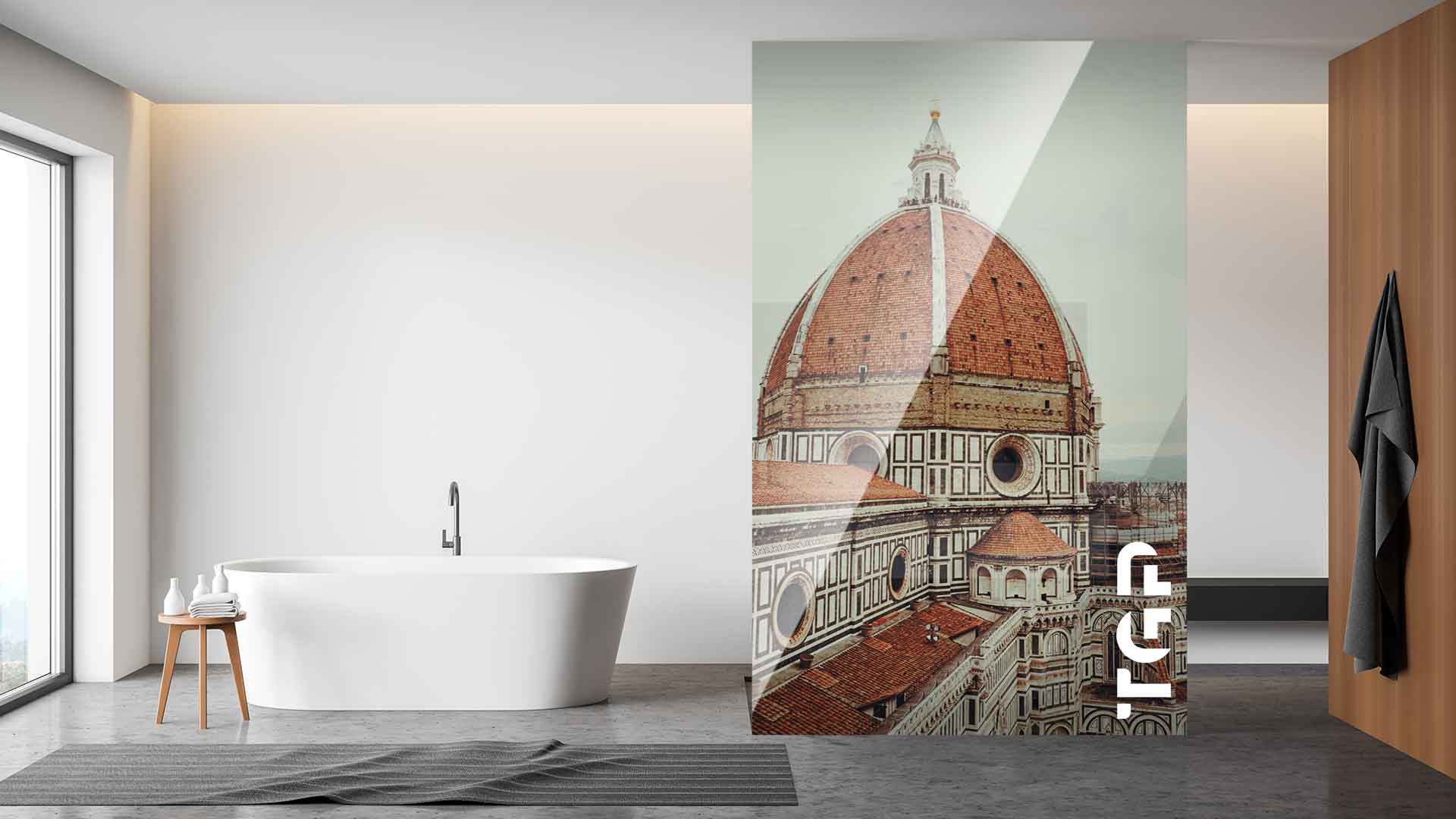 LDM012 Paravan dus sticla printata