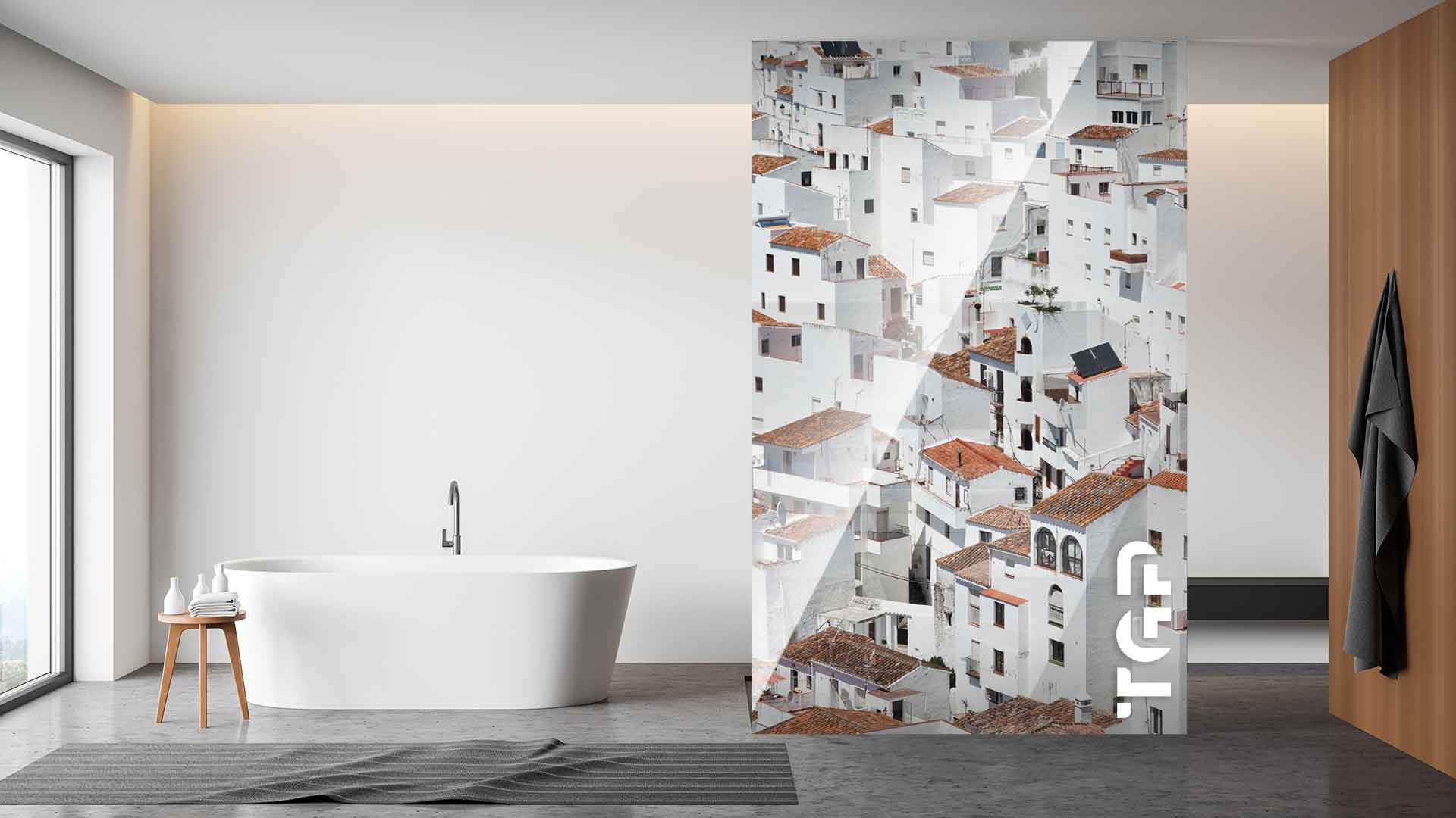 LDM014 Paravan dus sticla printata