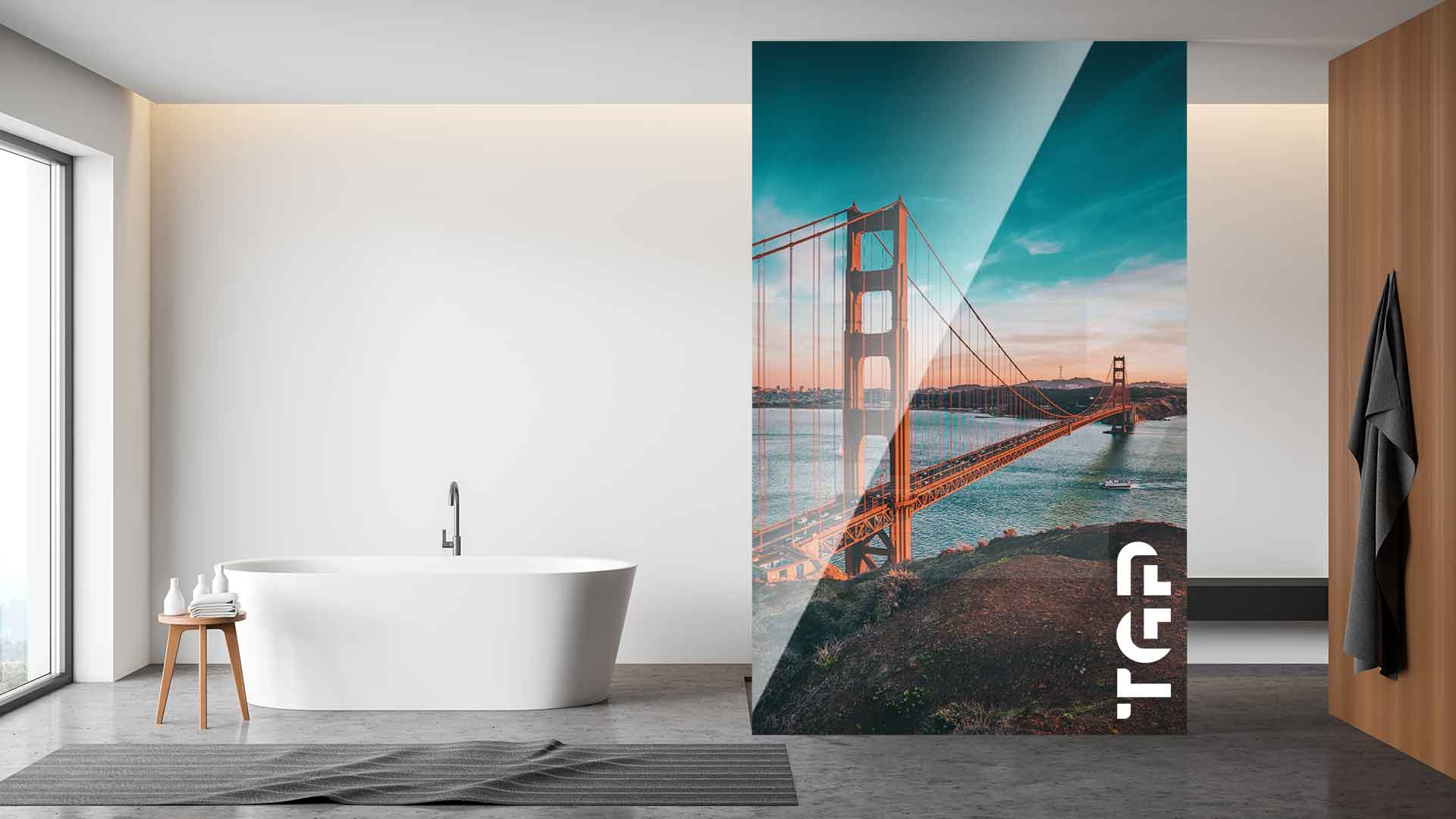 LDM017 Paravan dus sticla printata