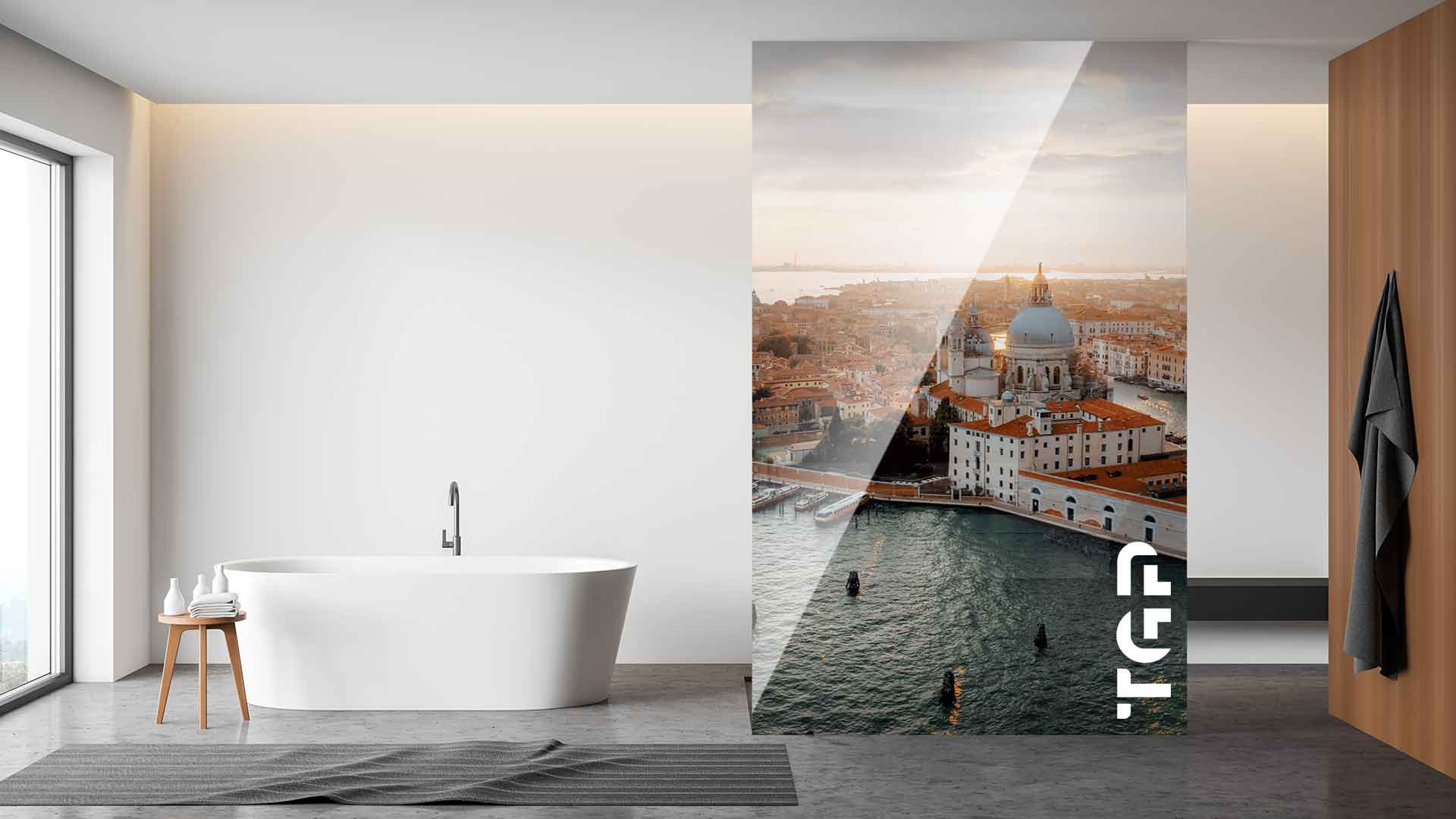 LDM018 Paravan dus sticla printata