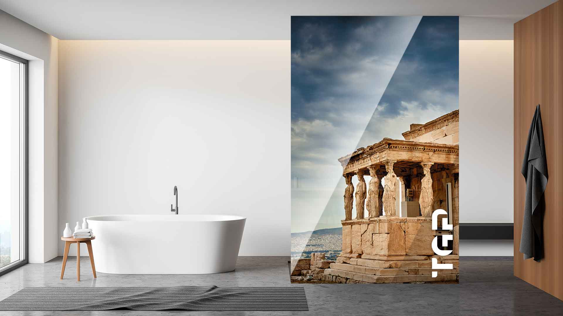 LDM019 Paravan dus sticla printata