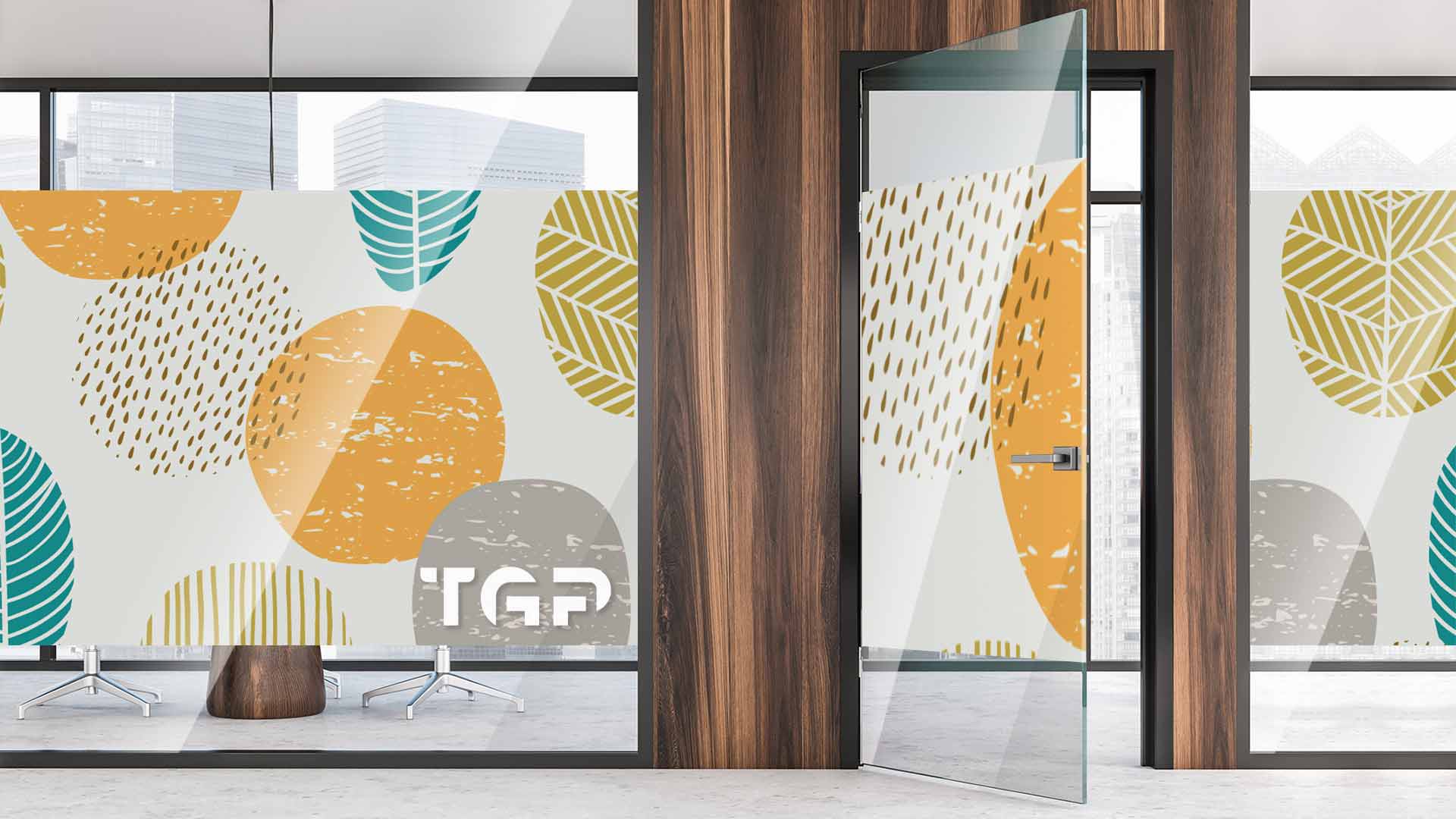 LEF005 Partitie sticla printata office