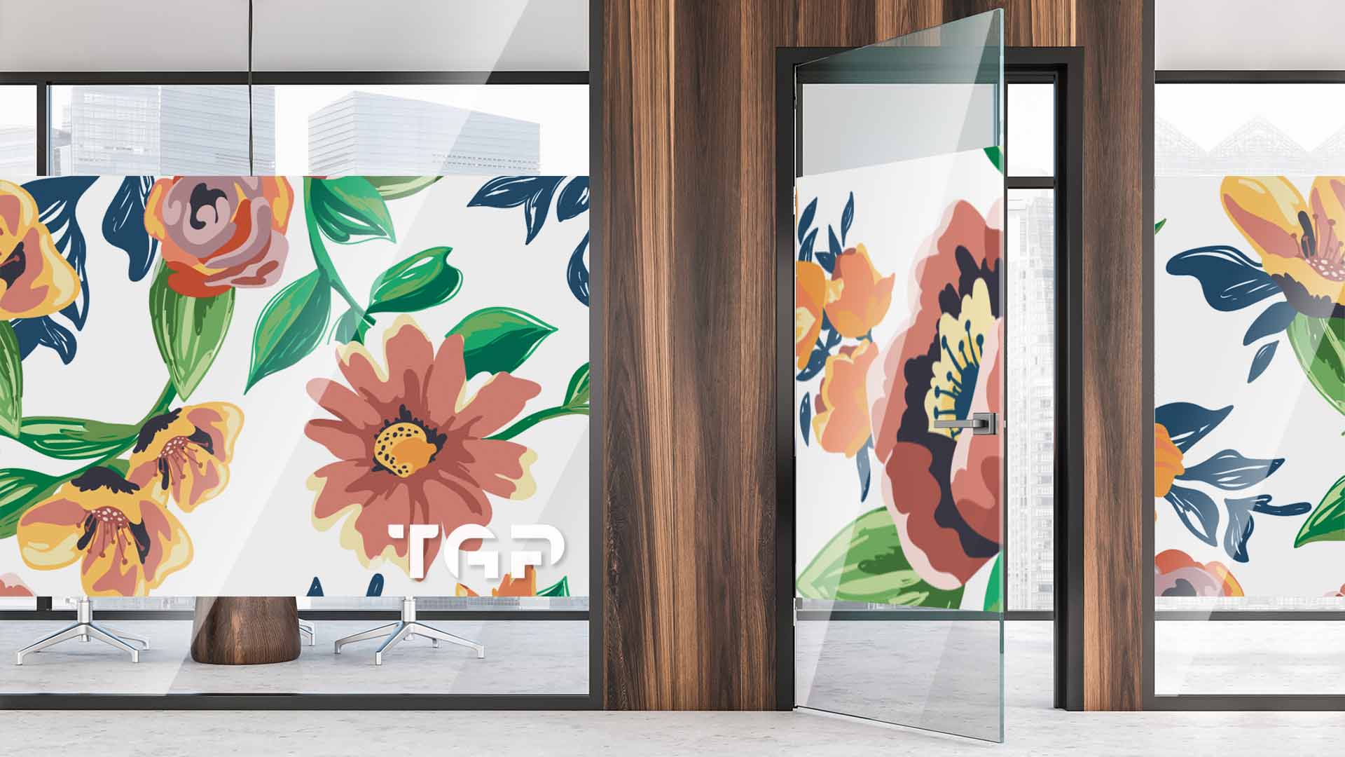 LEF015 Partitie sticla printata office