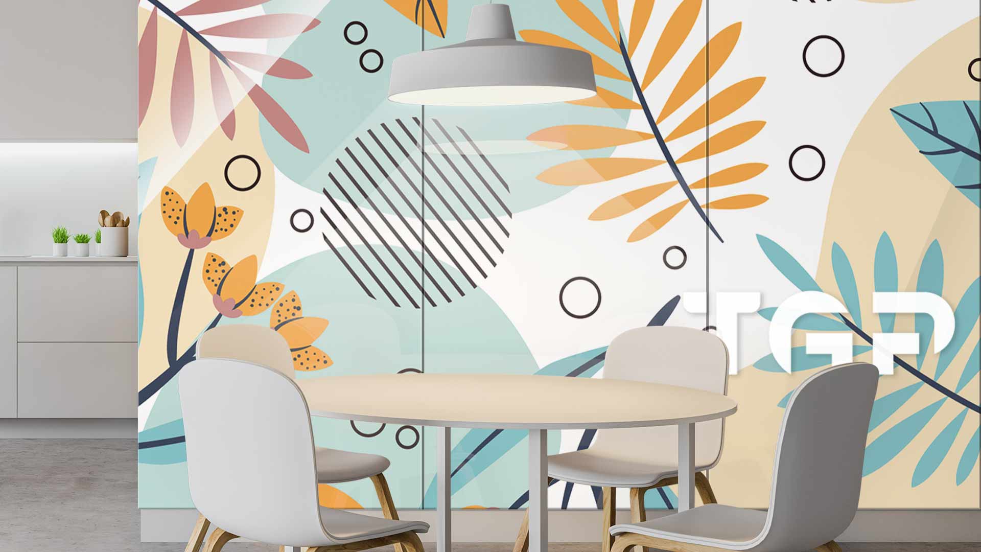 LEF019 placare perete sticlă printată