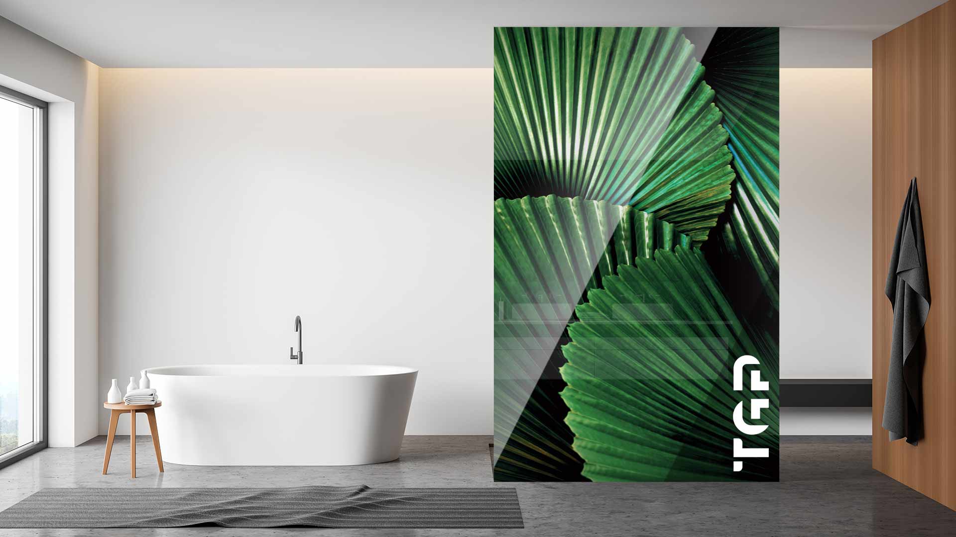 MCR013 Paravan dus din sticlă printată