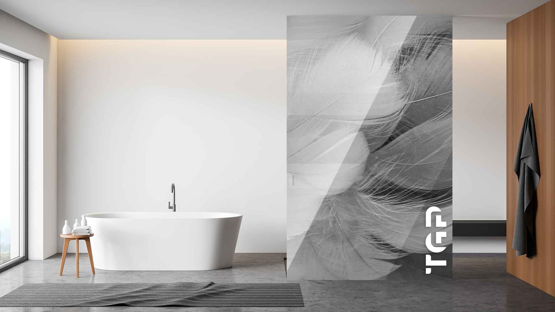 MCR021 Paravan dus din sticlă printată