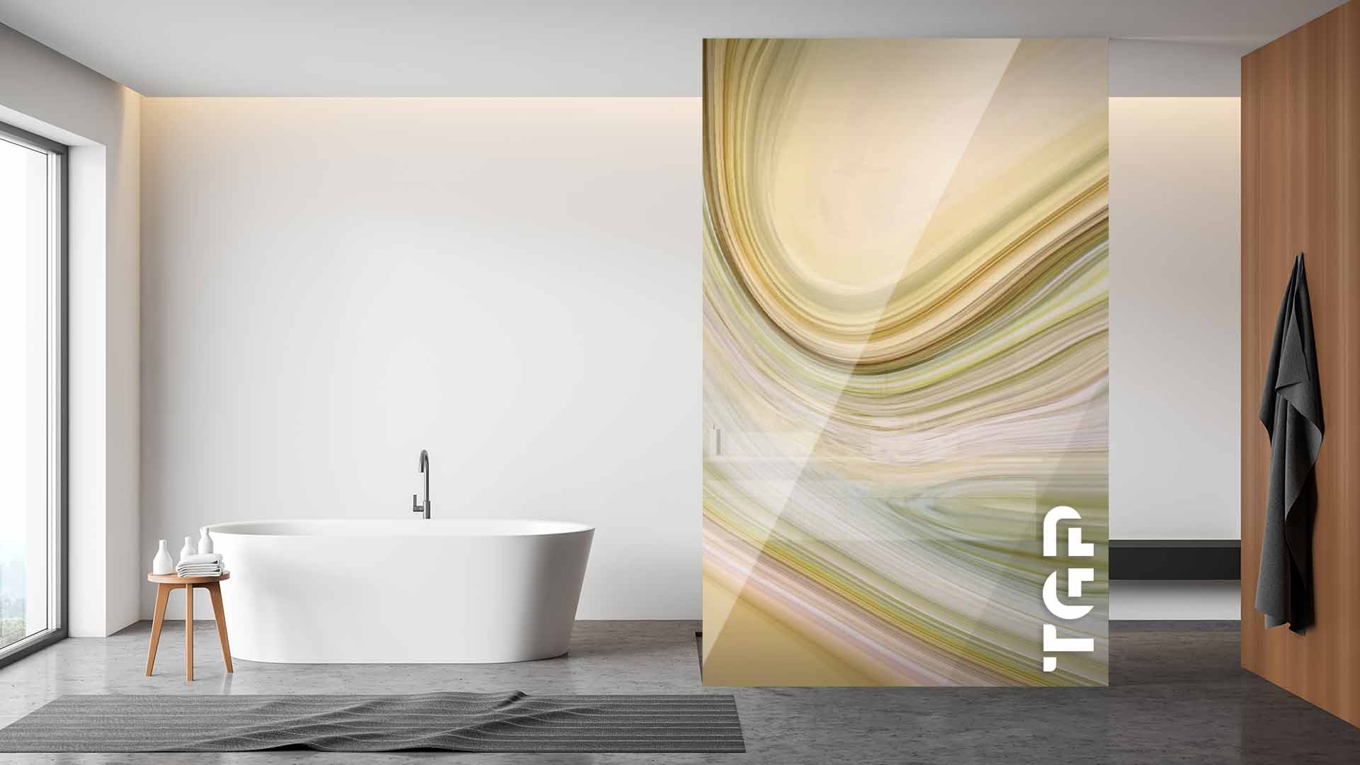 MRB001 Paravan dus din sticlă printată