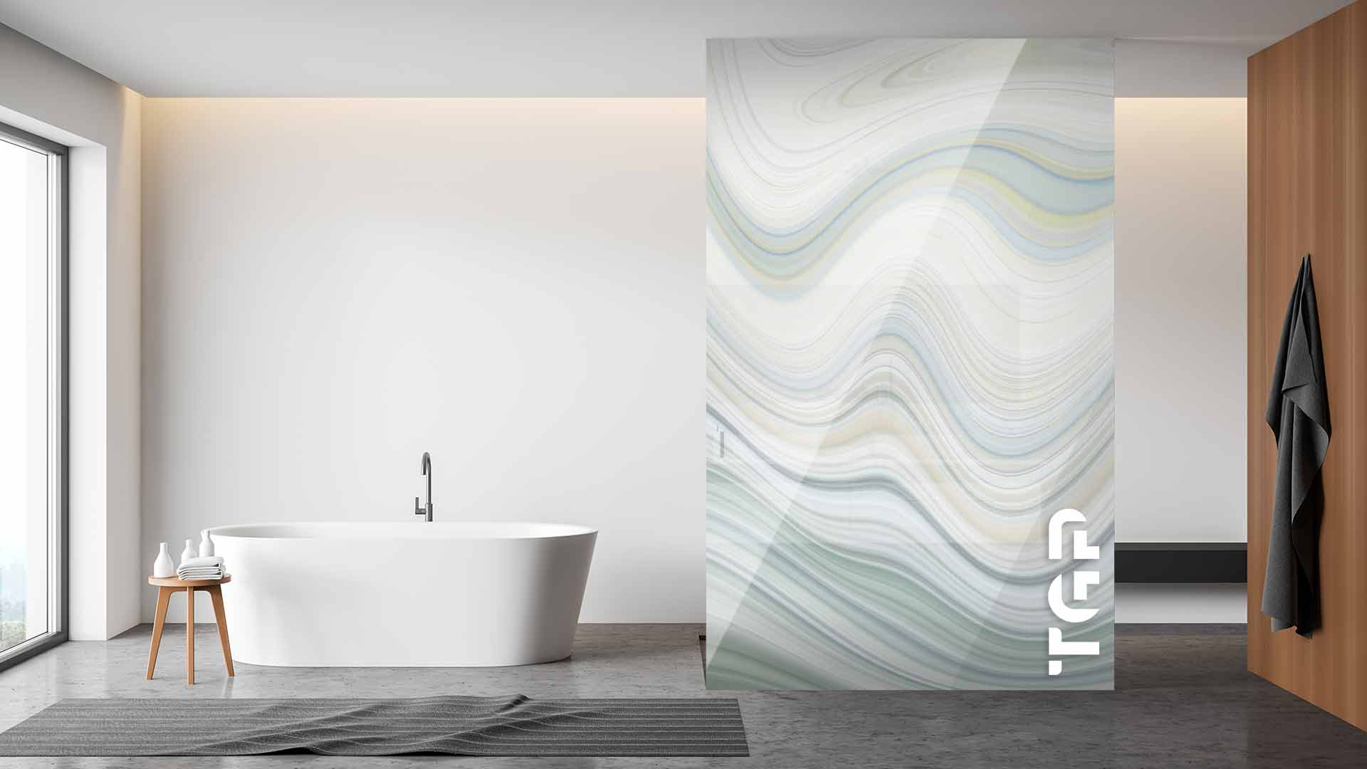 MRB002 Paravan dus din sticlă printată