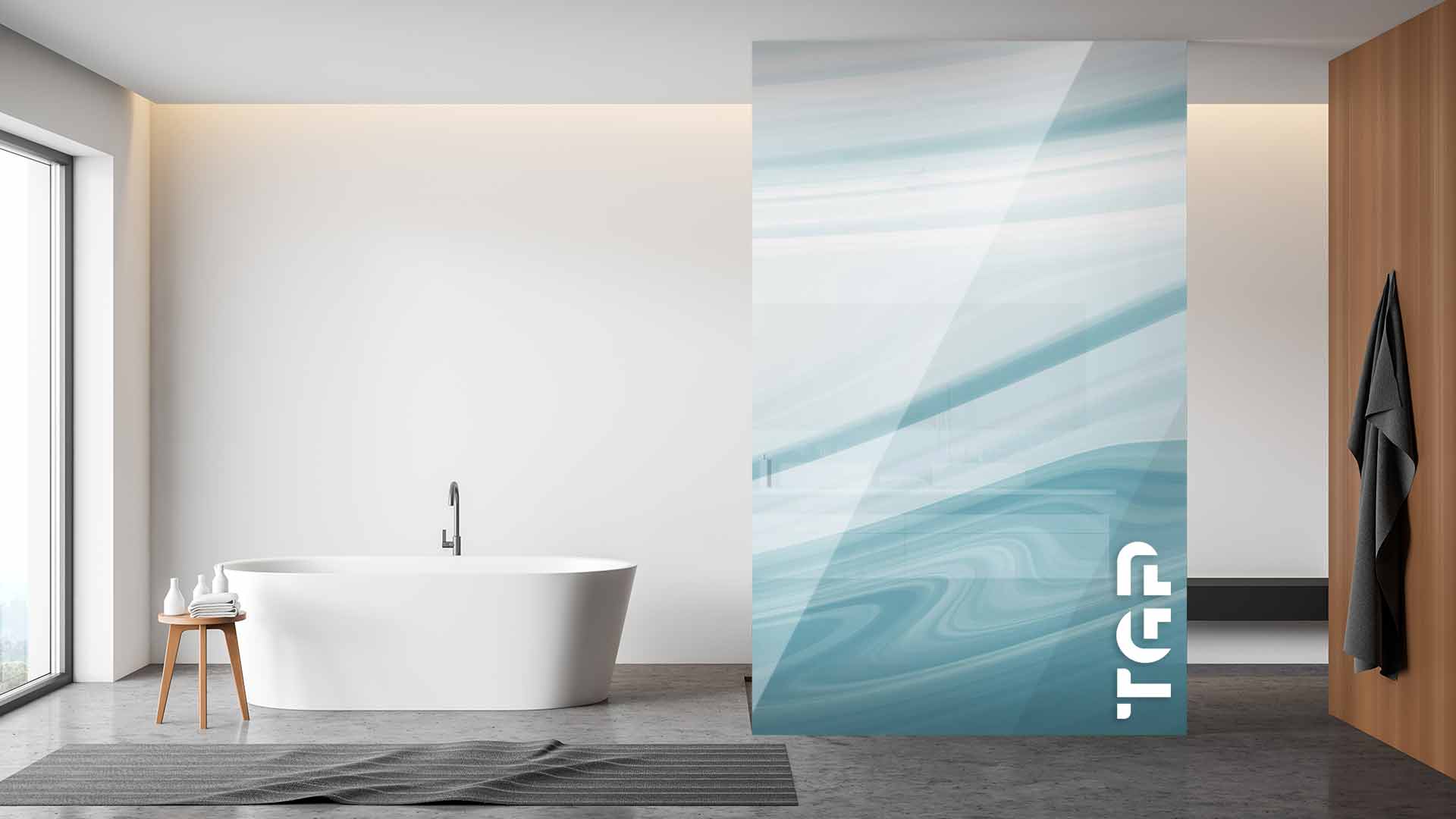 MRB003 Paravan dus din sticlă printată