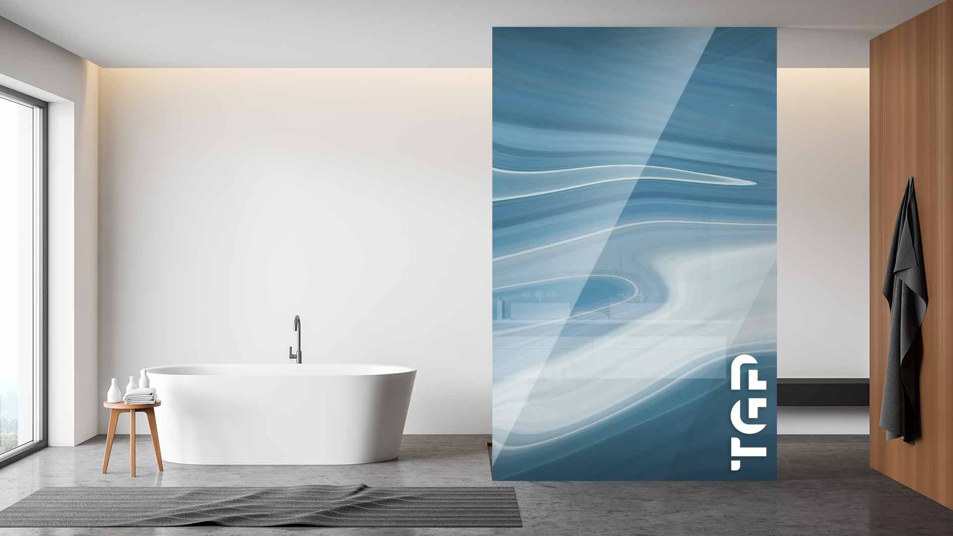 MRB004 Paravan dus din sticlă printată