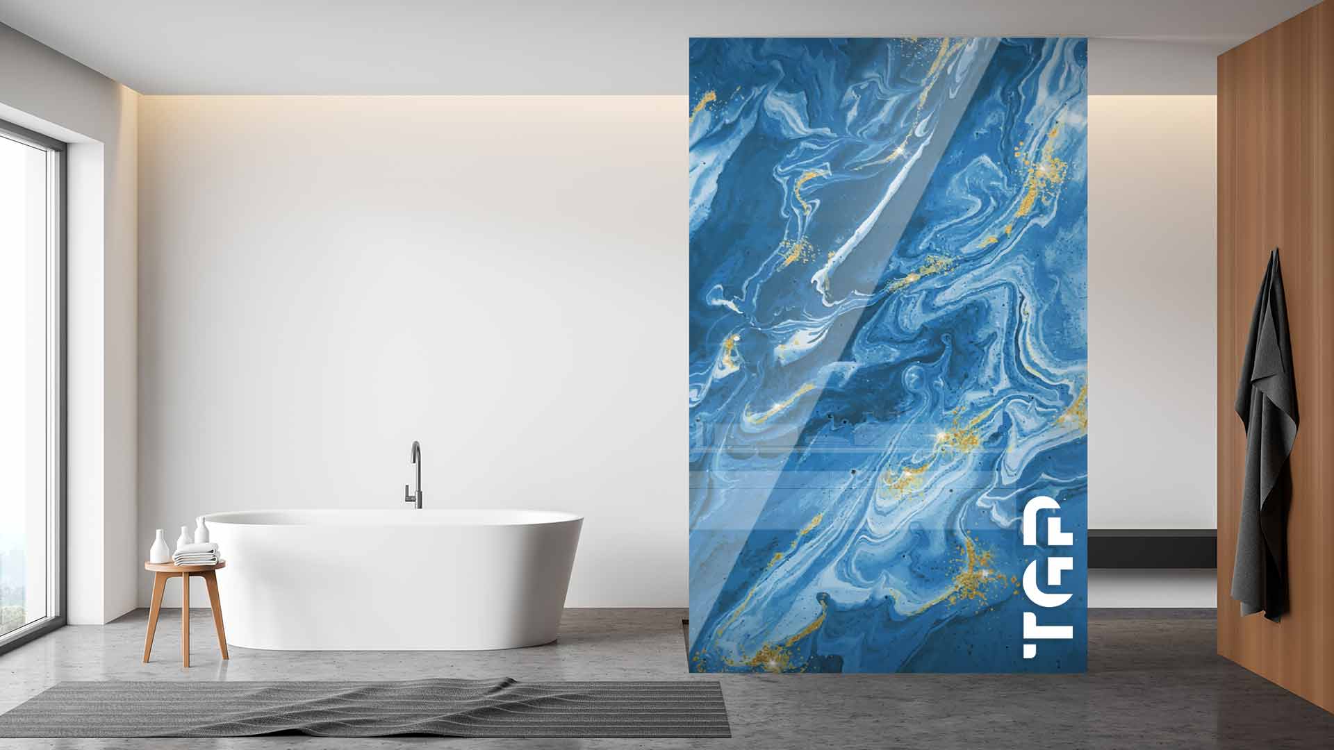 MRB005 Paravan dus din sticlă printată