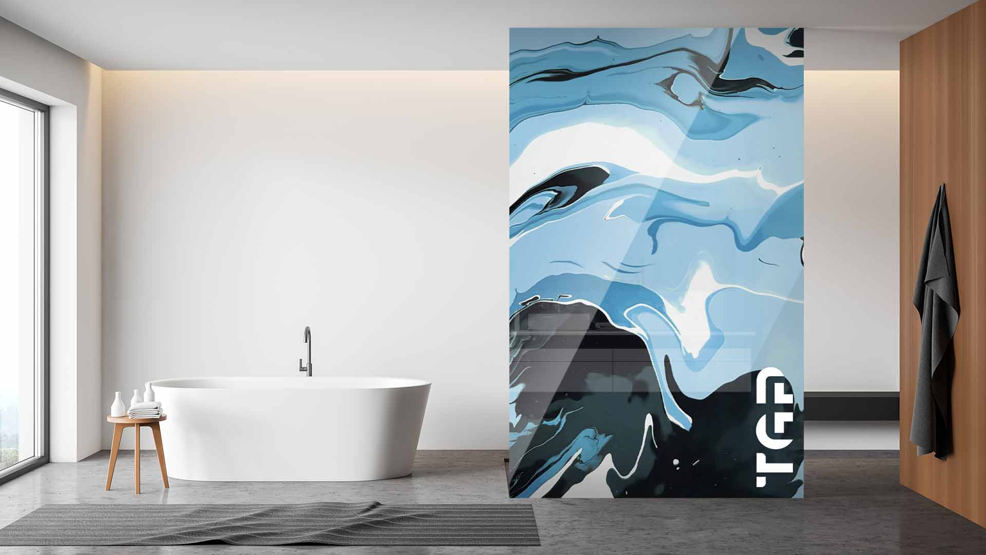 MRB006 Paravan dus din sticlă printată