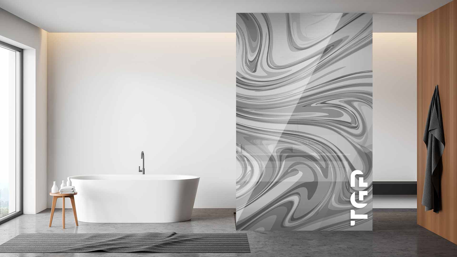 MRB009 Paravan dus din sticlă printată