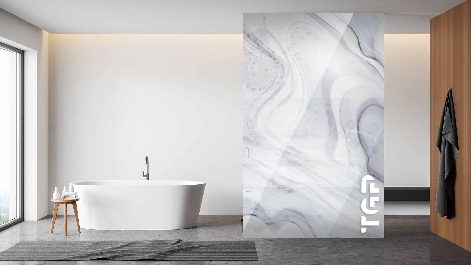 MRB010 Paravan dus din sticlă printată