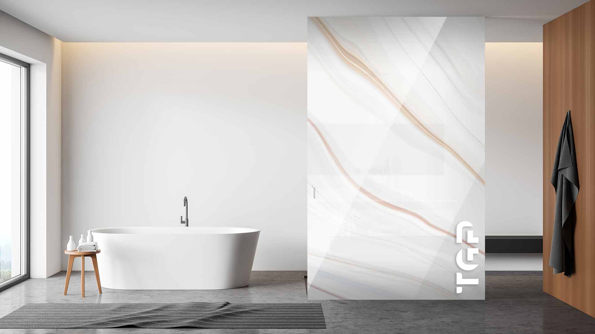 MRB012 Paravan dus din sticlă printată