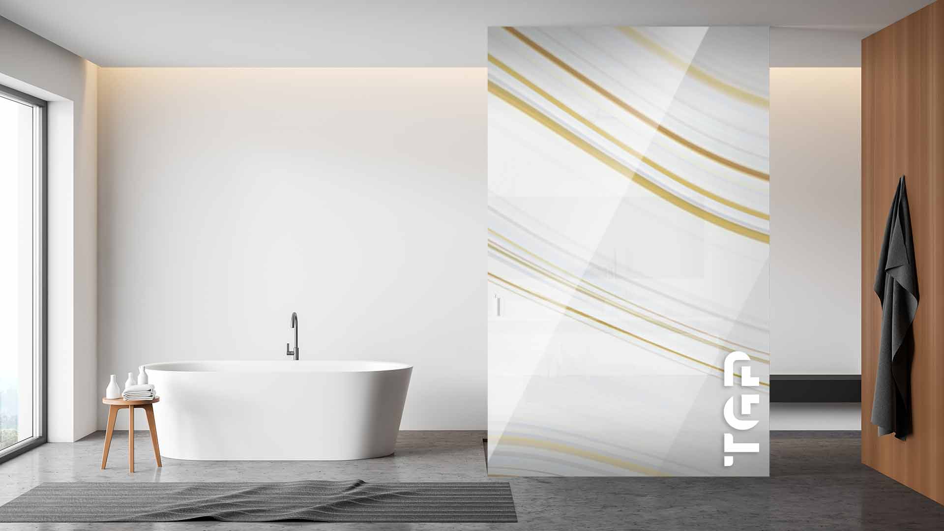 MRB013 Paravan dus din sticlă printată