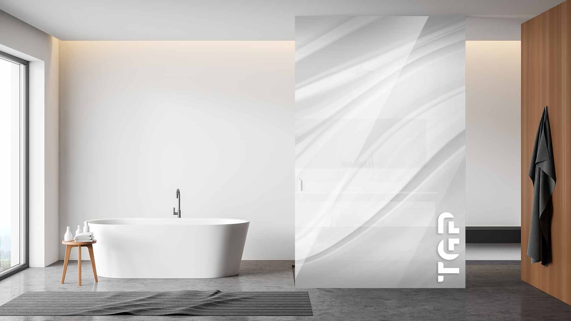 MRB014 Paravan dus din sticlă printată