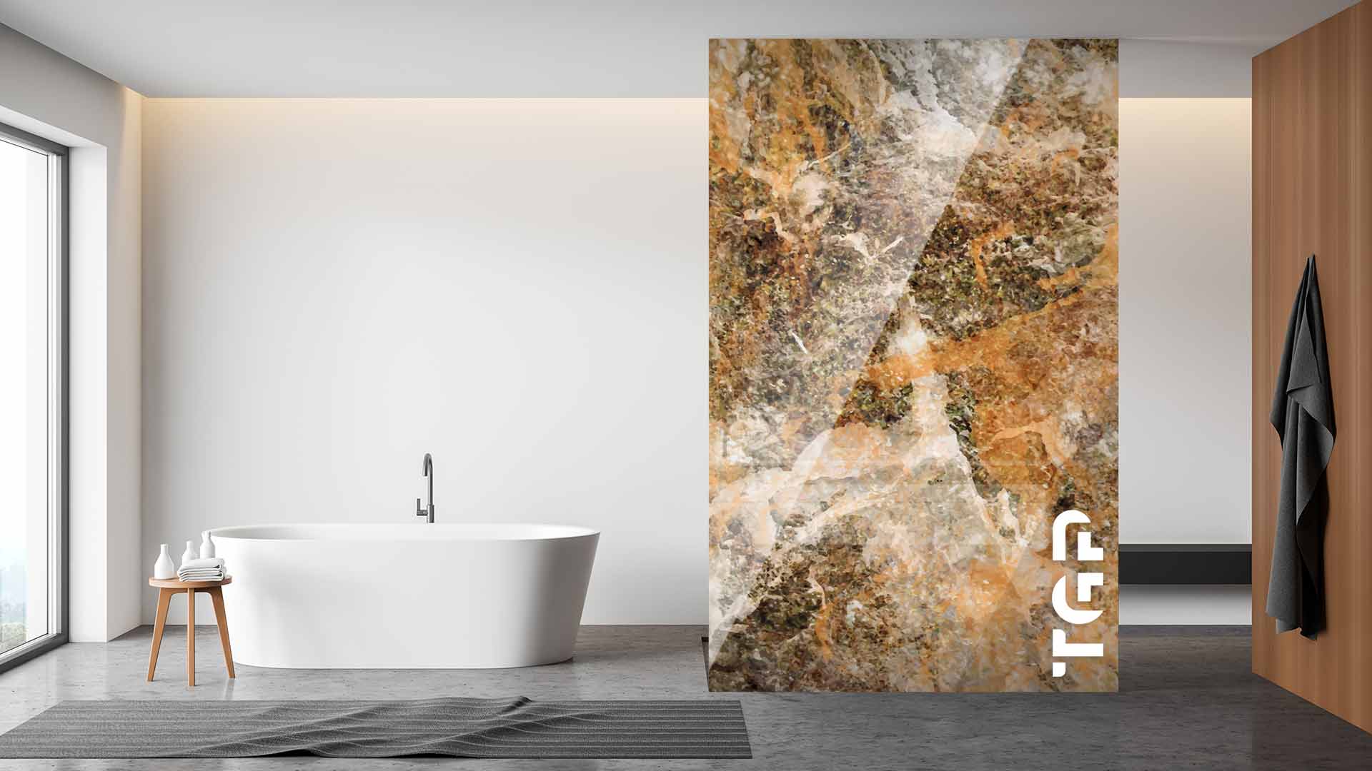 MRB017 Paravan dus din sticlă printată