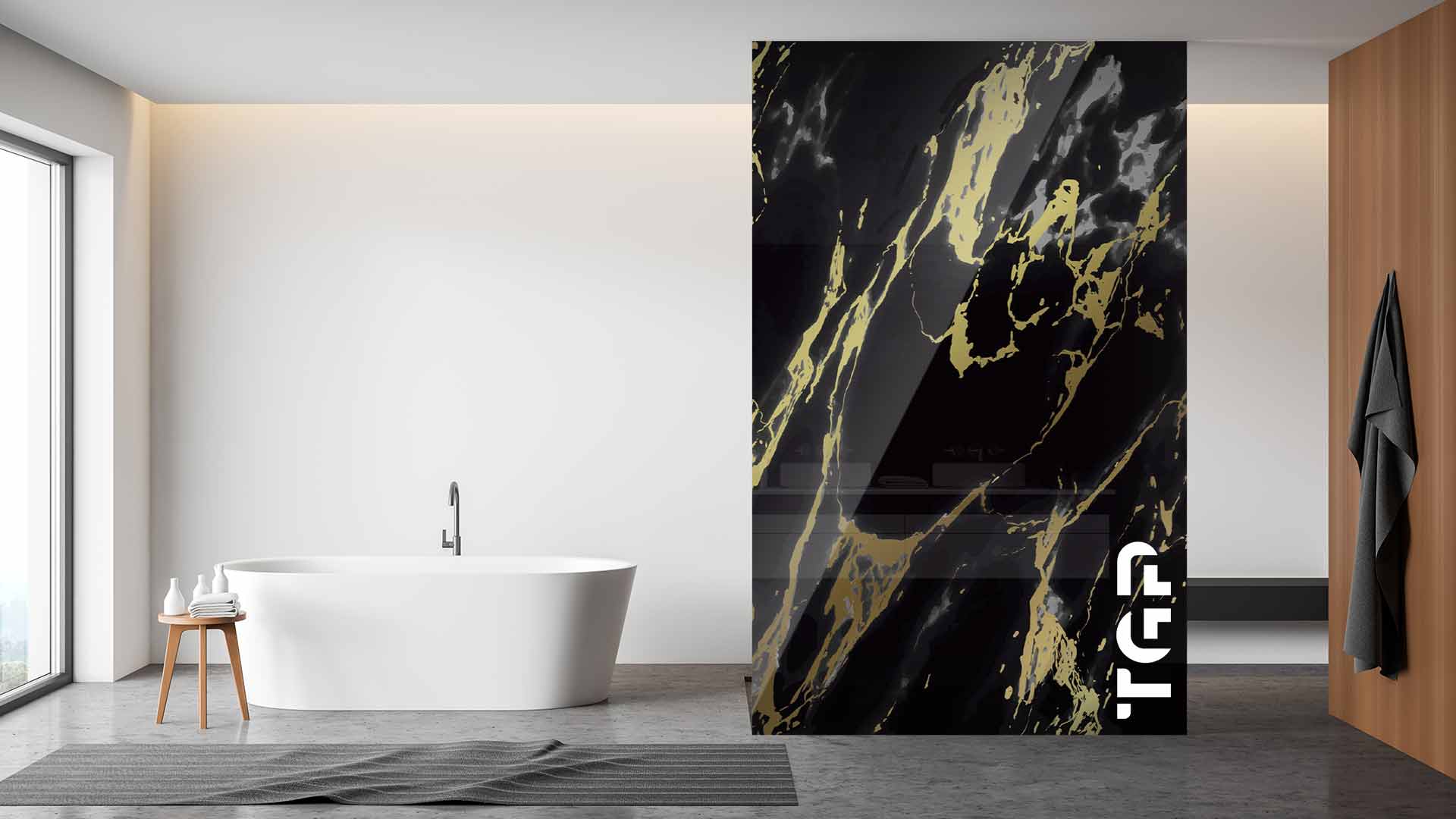 MRB018 Paravan dus din sticlă printată