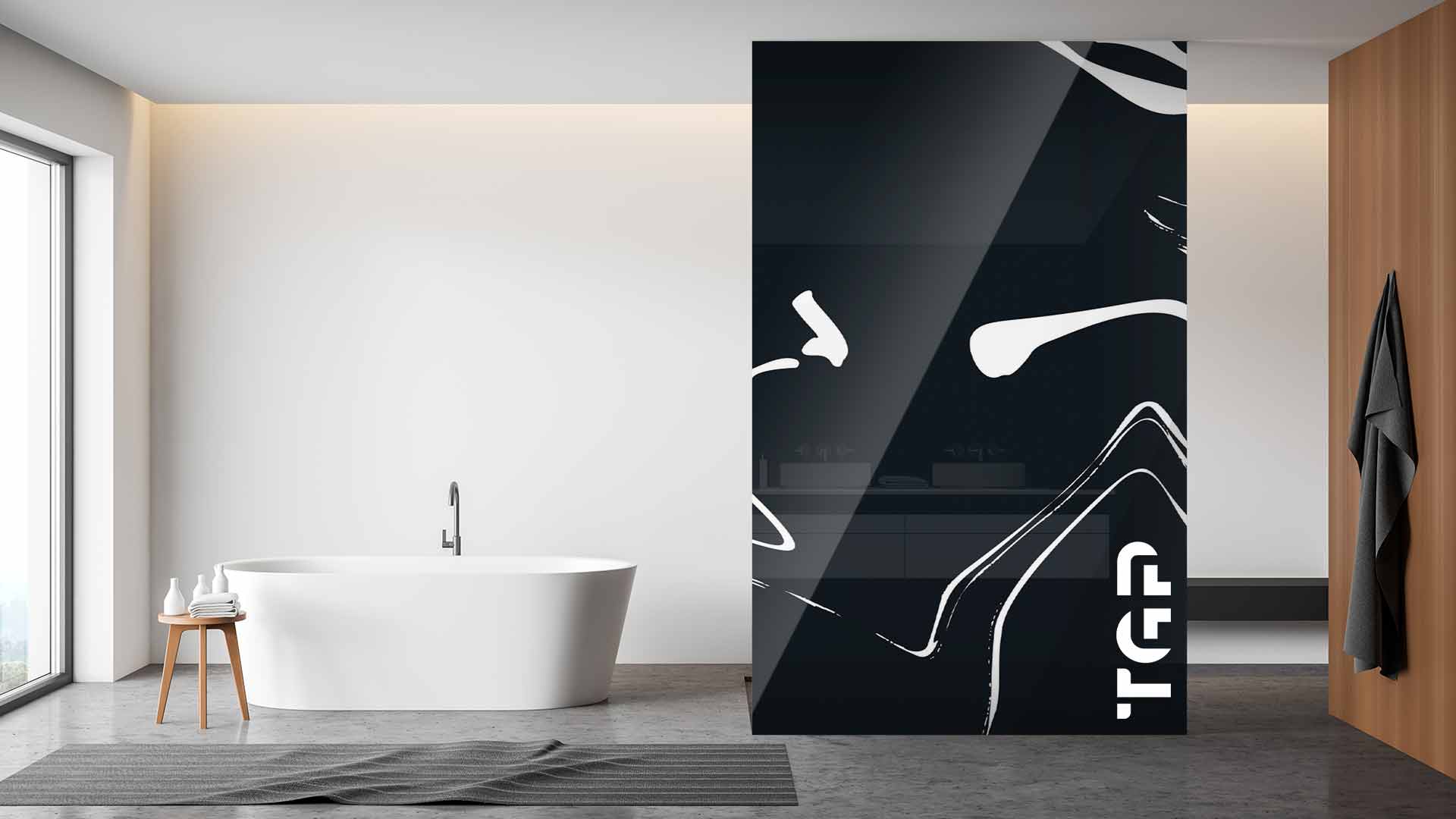 MRB019 Paravan dus din sticlă printată