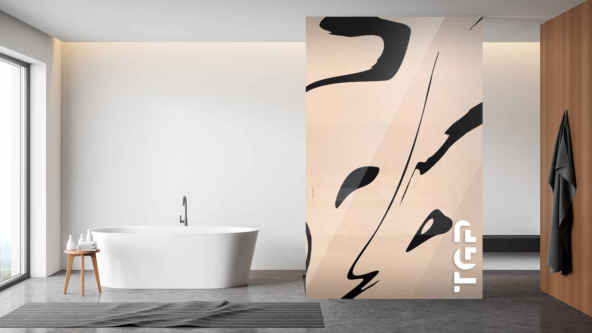 MRB020 Paravan dus din sticlă printată