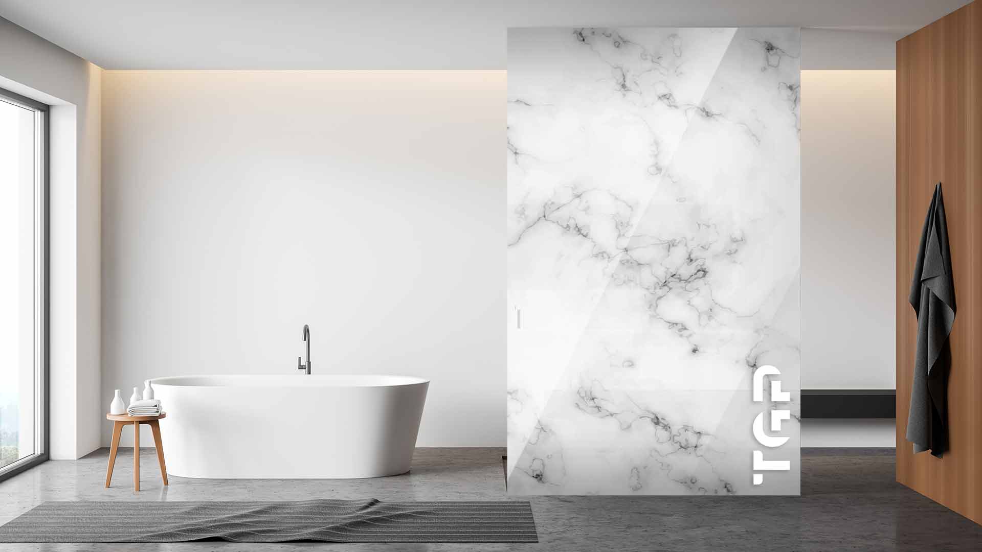 MRB021 Paravan dus din sticlă printată