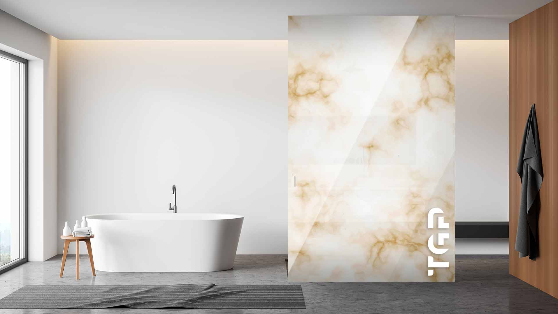 MRB022 Paravan dus din sticlă printată